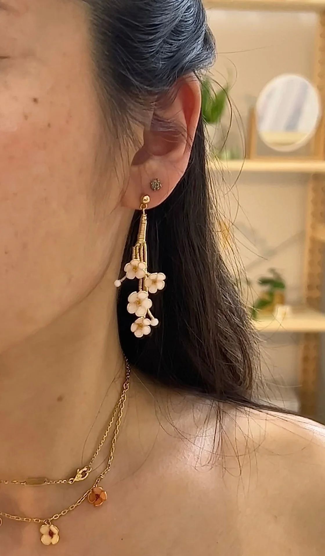 Color-Changing Cherry Blossom Earrings | PREORDER - Image 3