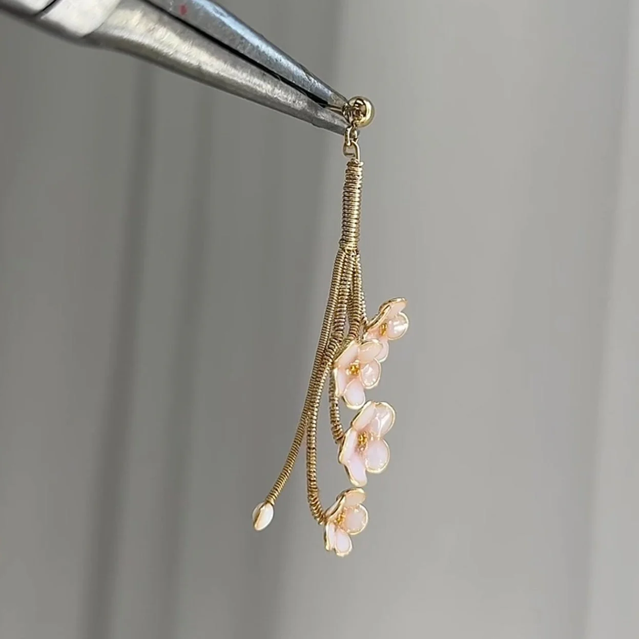Color-Changing Cherry Blossom Earrings | PREORDER - Image 7
