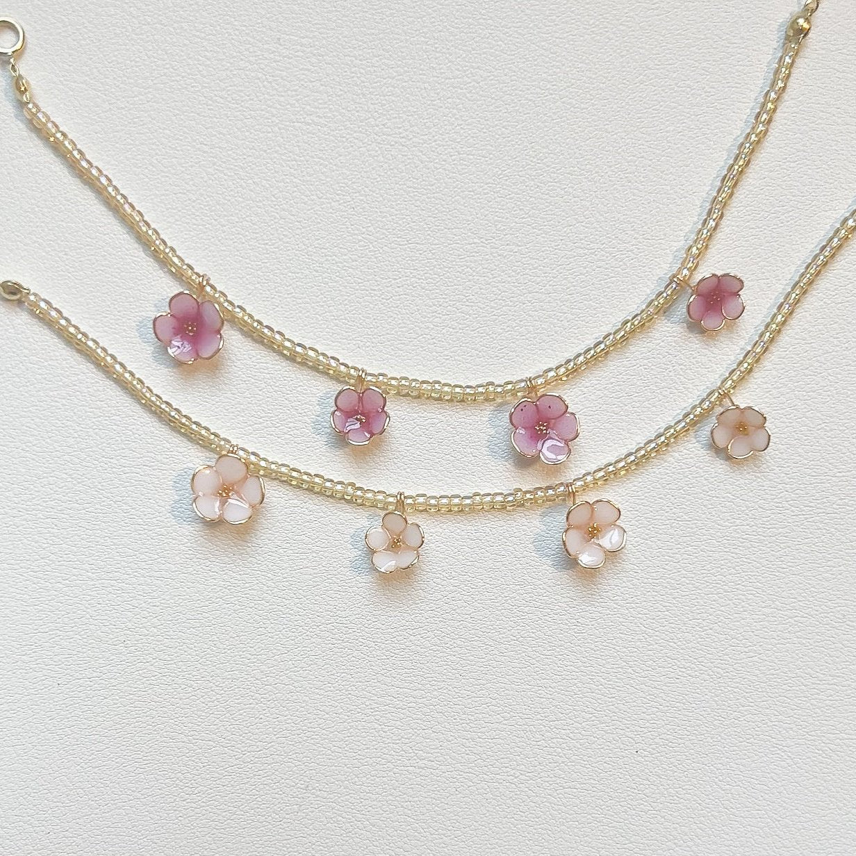 Beaded Cherry Blossom Bracelet (UV reactive) | PREORDER - Image 5