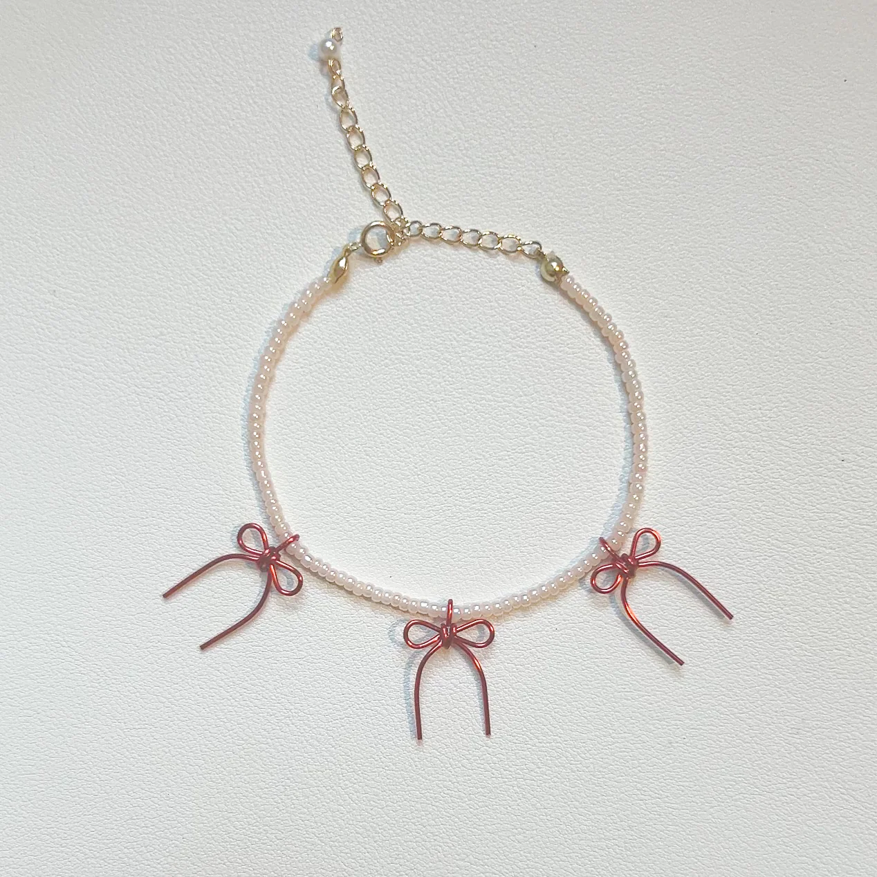 Beaded Red Bow Bracelet | PREORDER - Image 3