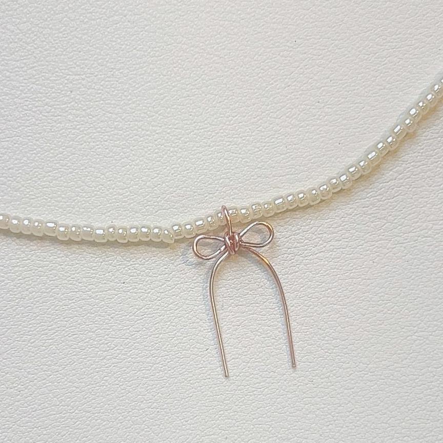 Beaded Bow Necklace | PREORDER - Image 6