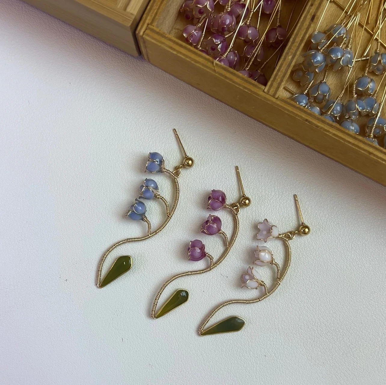Color-Changing Lily of the Valley Earrings | PREORDER - Image 7