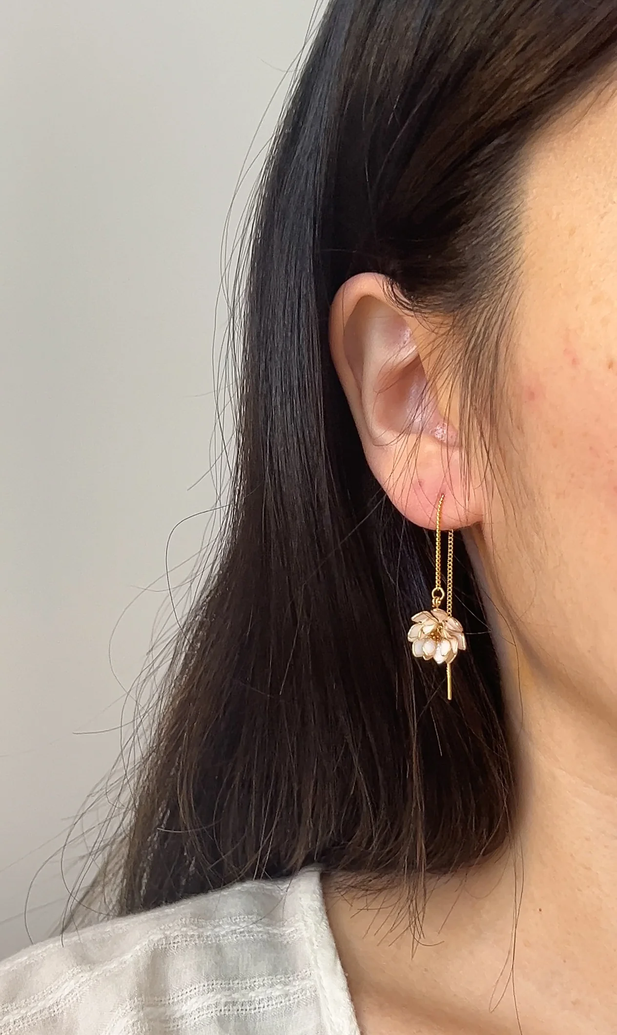 Lotus Flower Threader Earrings | PREORDER - Image 21