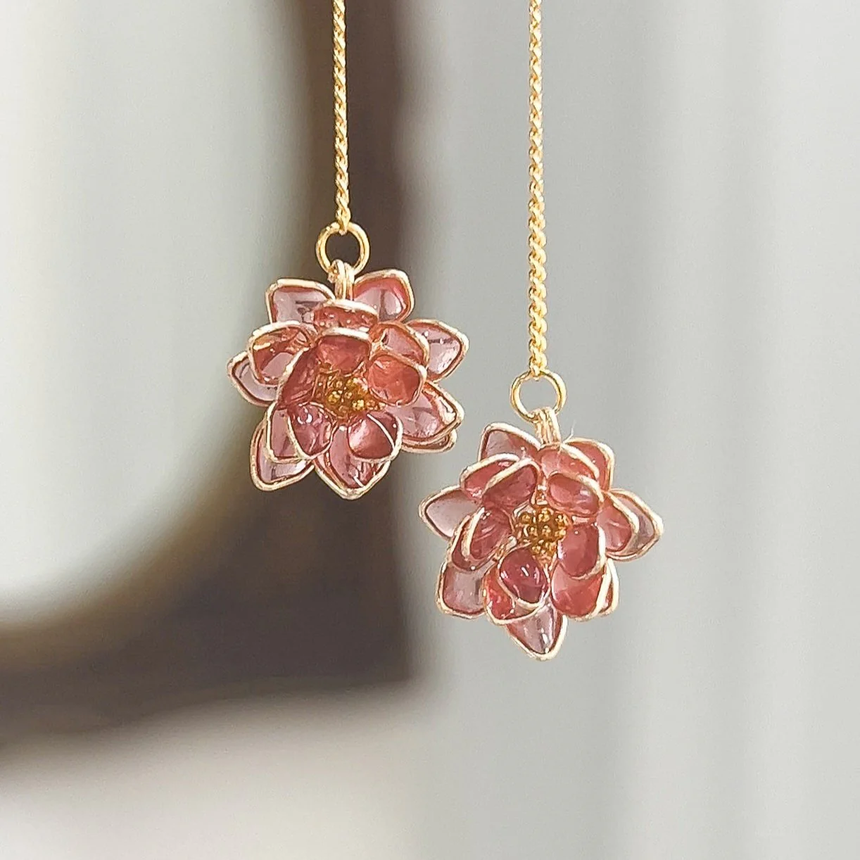 Lotus Flower Threader Earrings | PREORDER - Image 22