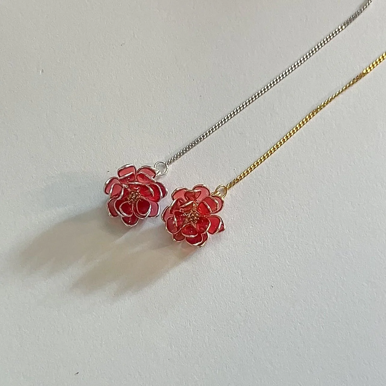 Lotus Flower Threader Earrings | PREORDER - Image 3