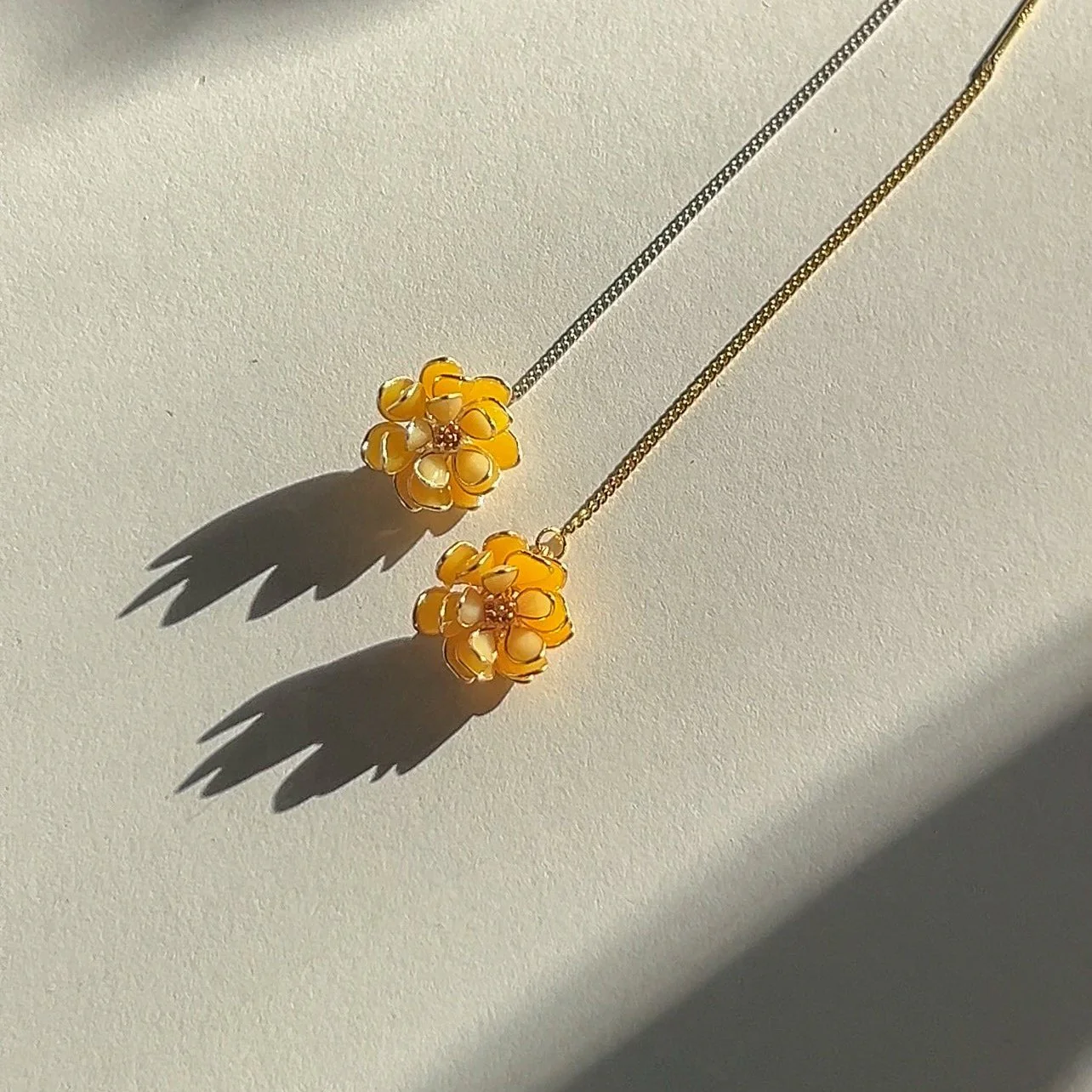 Lotus Flower Threader Earrings | PREORDER - Image 6
