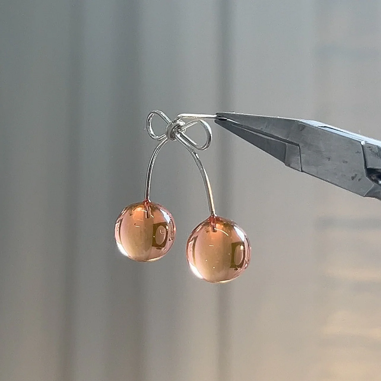 Pink Cherry Bow Studs | PREORDER - Image 5