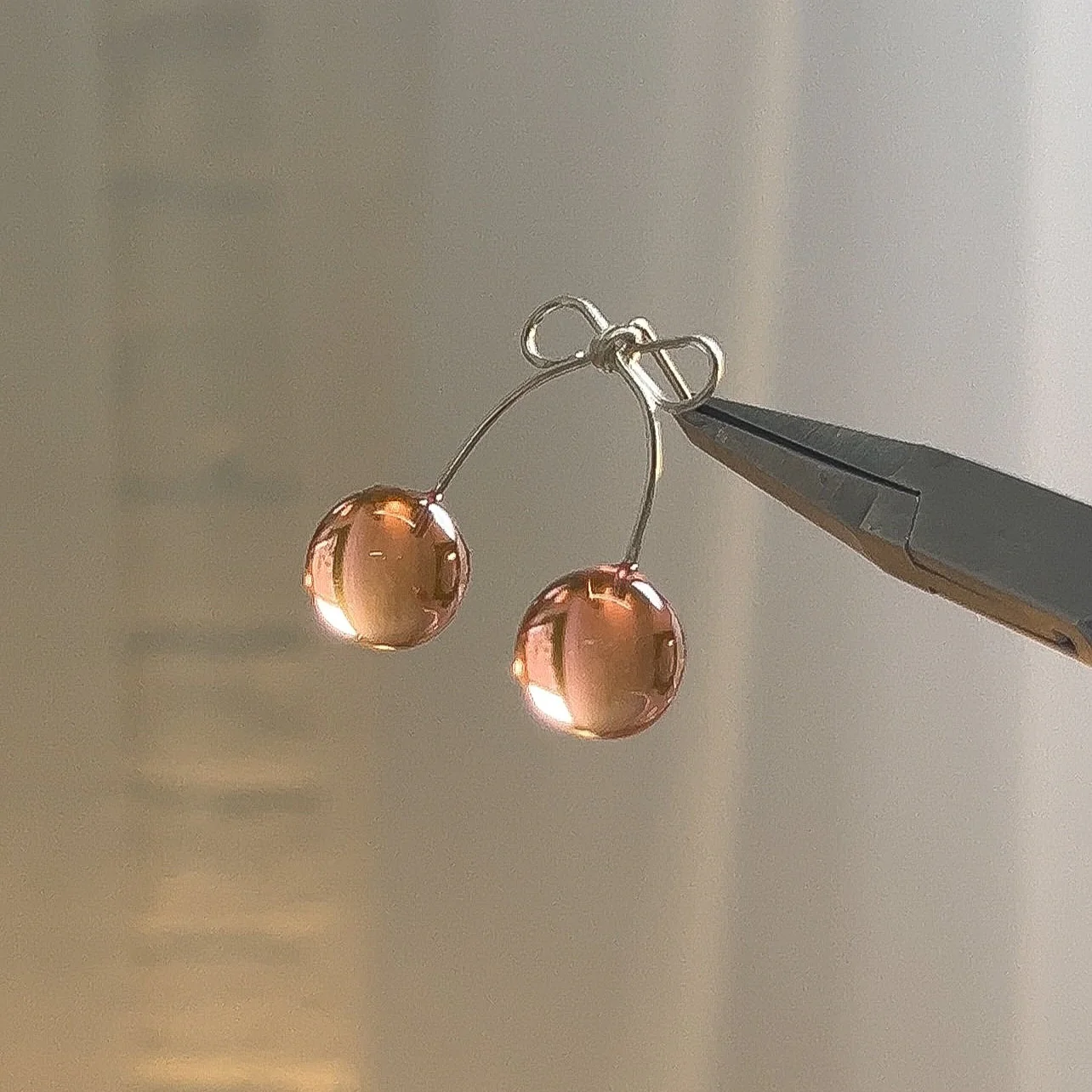 Pink Cherry Bow Studs | PREORDER - Image 6
