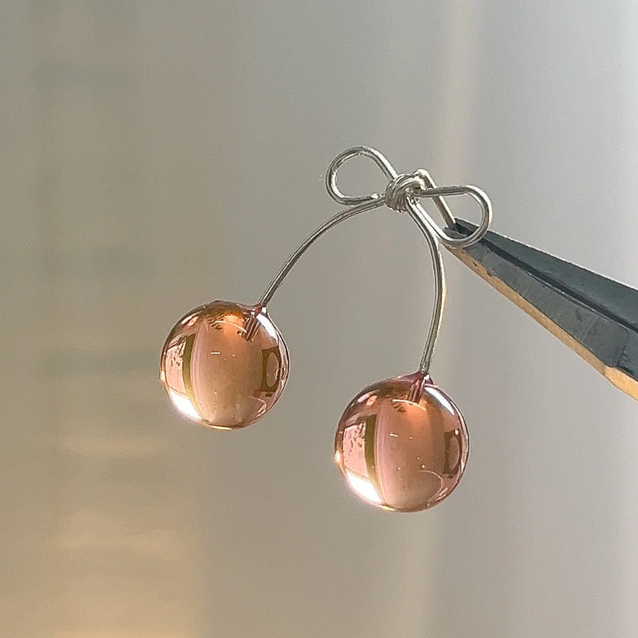 Pink Cherry Bow Studs | PREORDER - Image 7