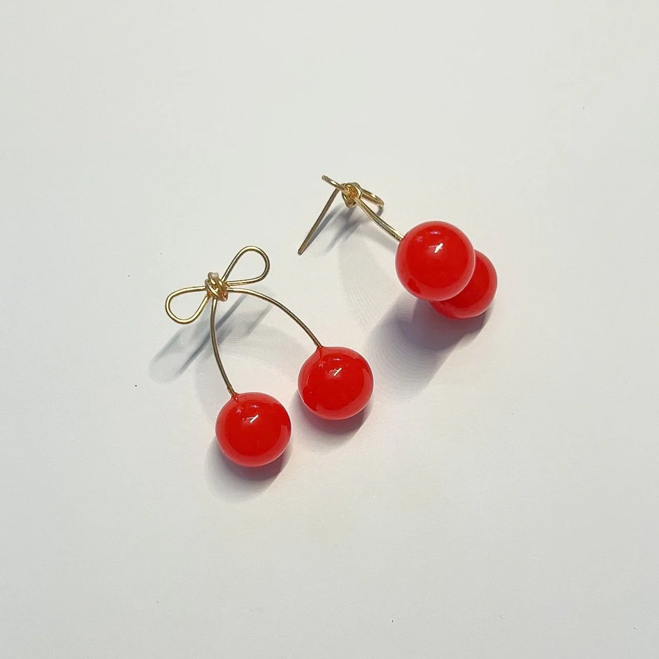Red Cherry Bow Studs | PREORDER