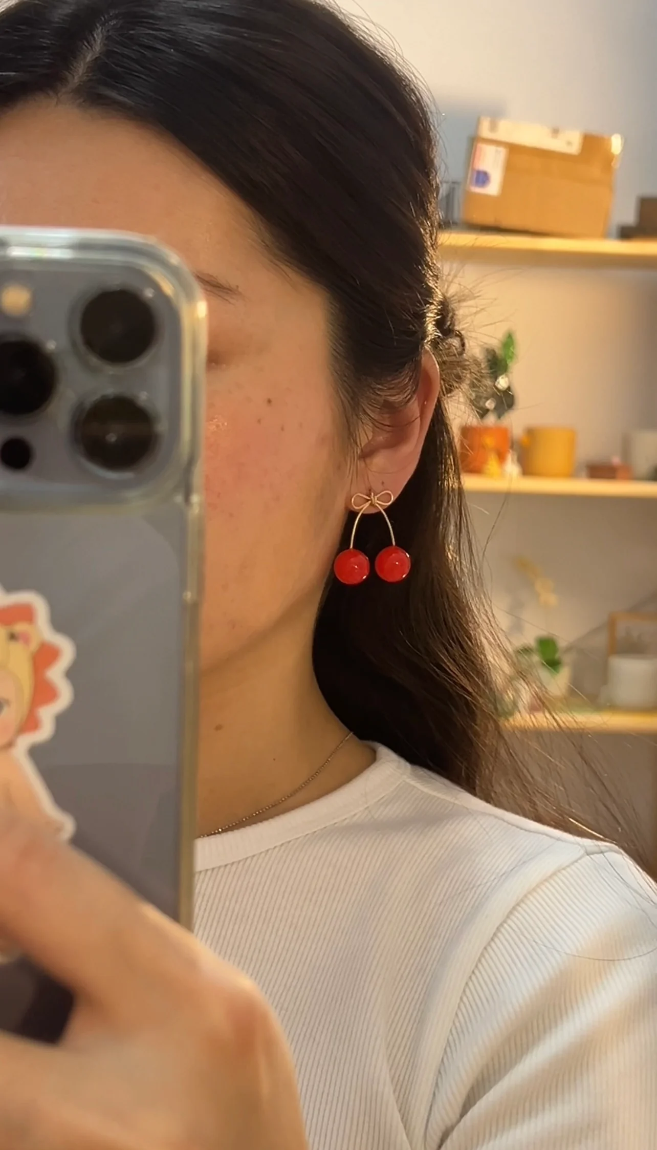 Red Cherry Bow Studs | PREORDER - Image 10