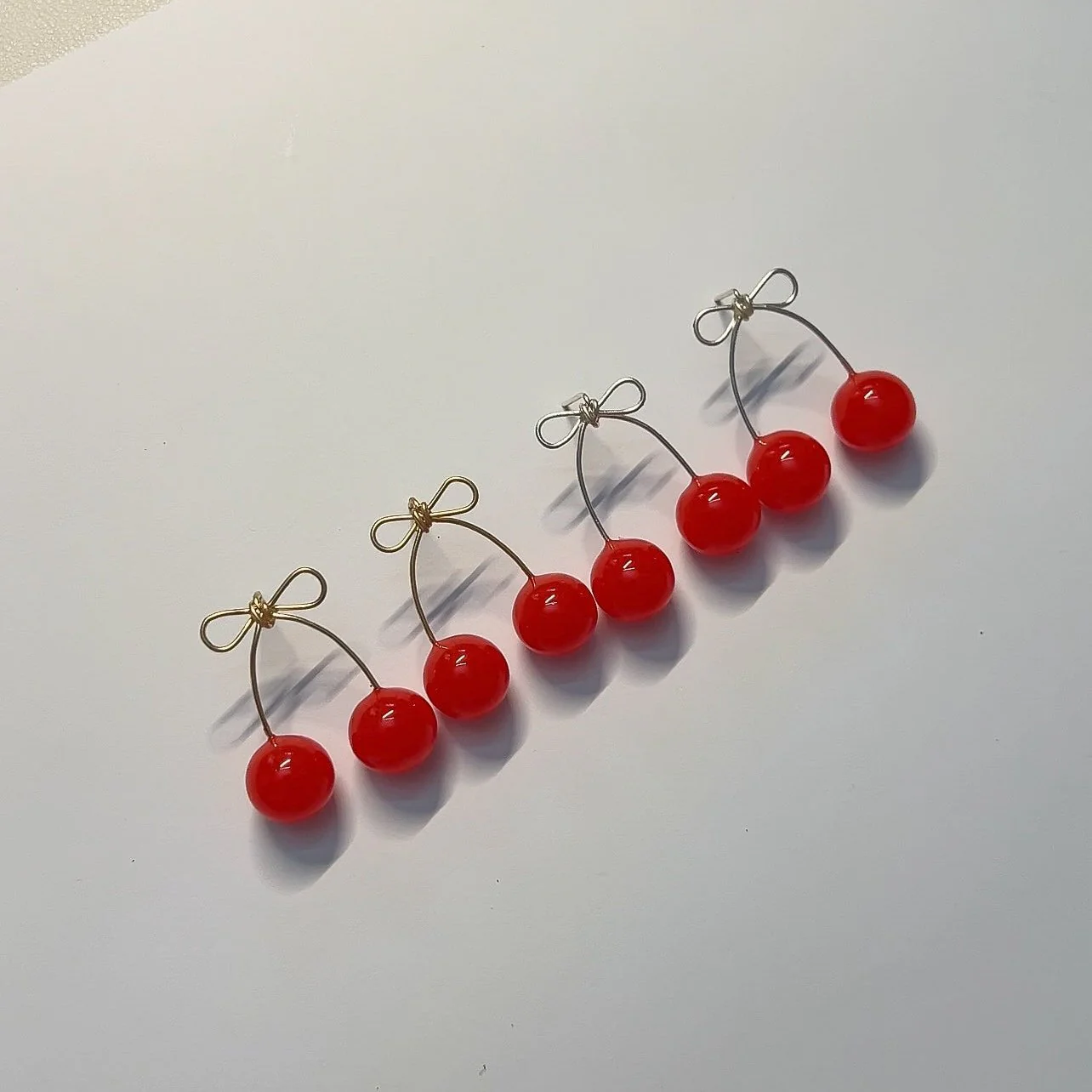 Red Cherry Bow Studs | PREORDER - Image 8