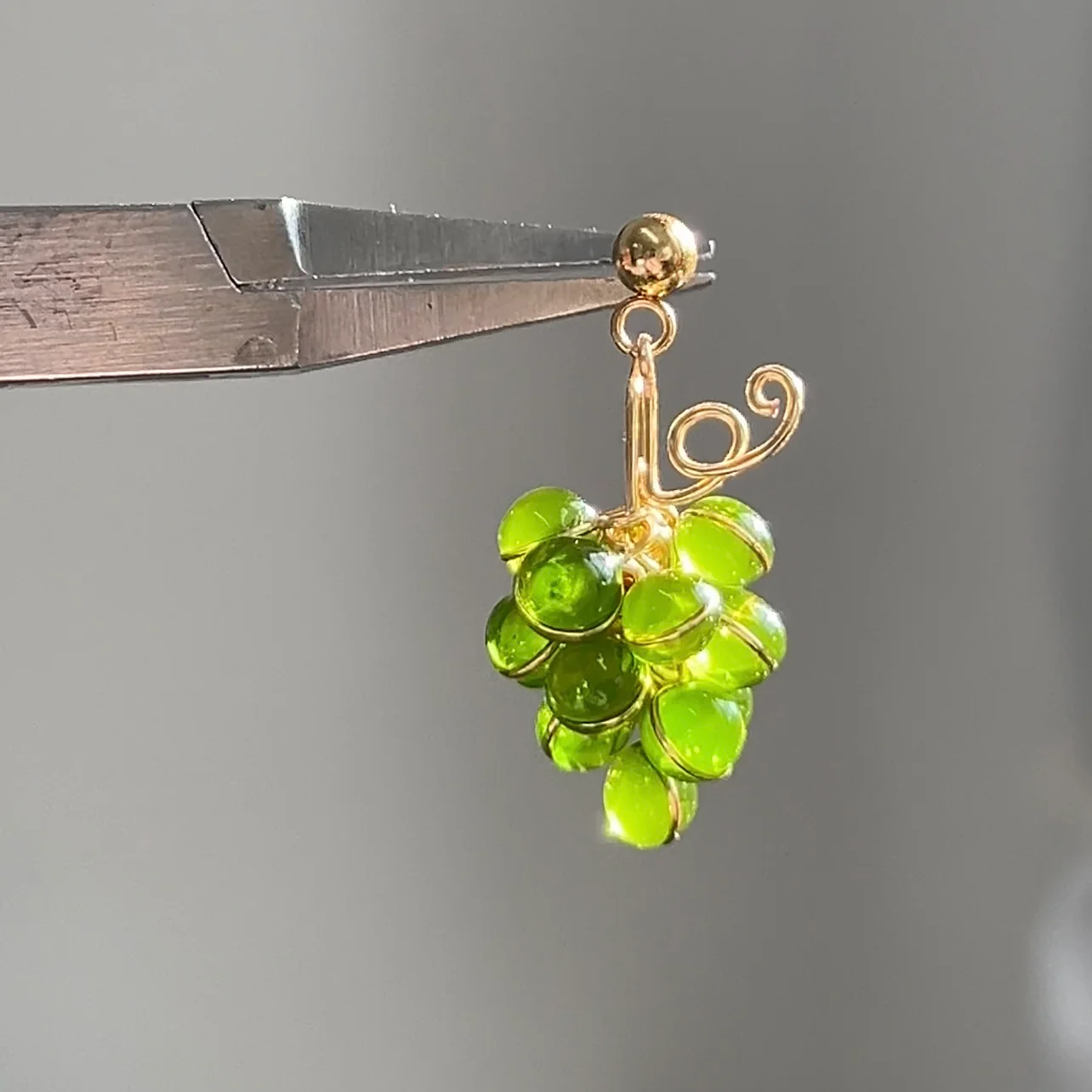 Green and Purple Grape Earrings | PREORDER - Image 5