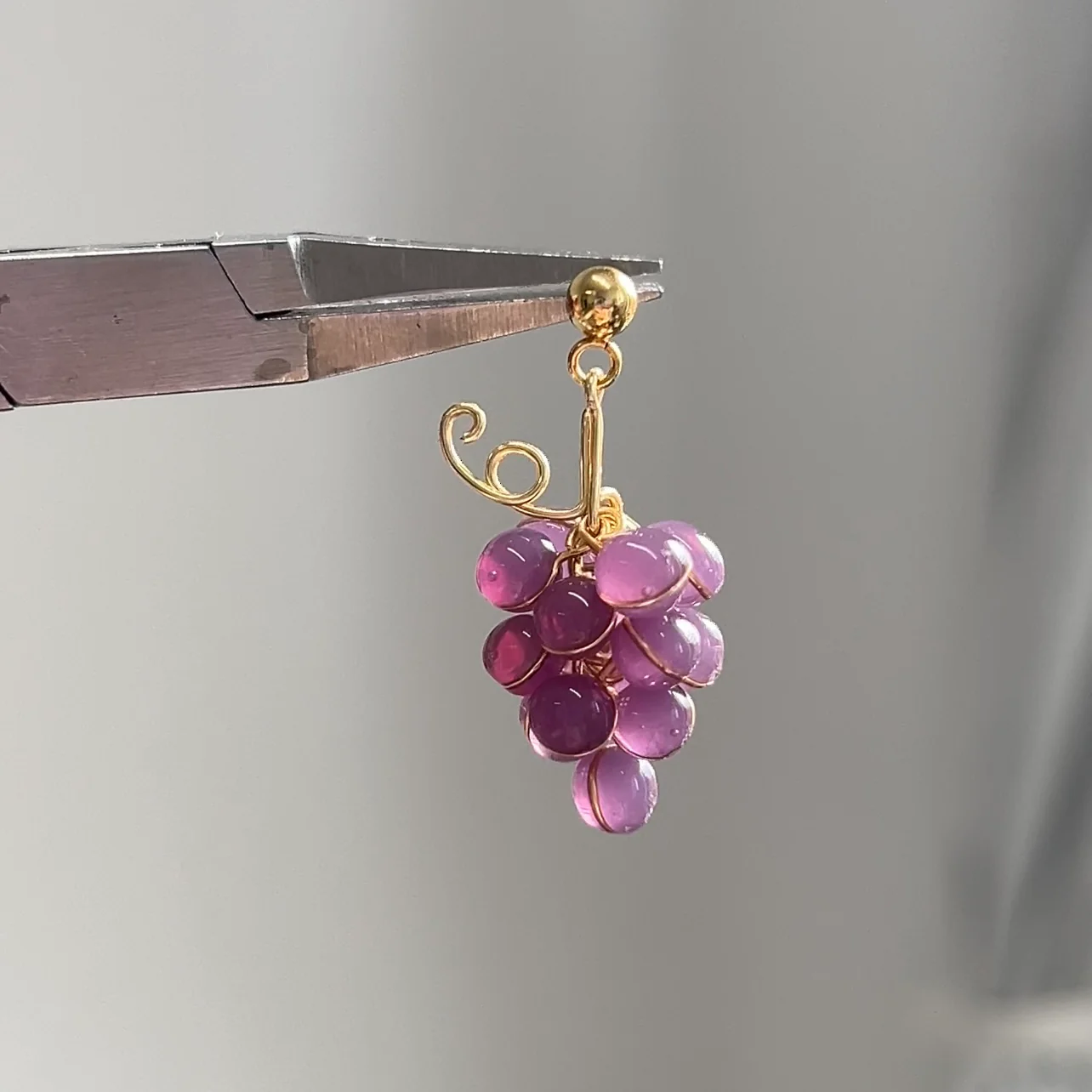 Green and Purple Grape Earrings | PREORDER - Image 6
