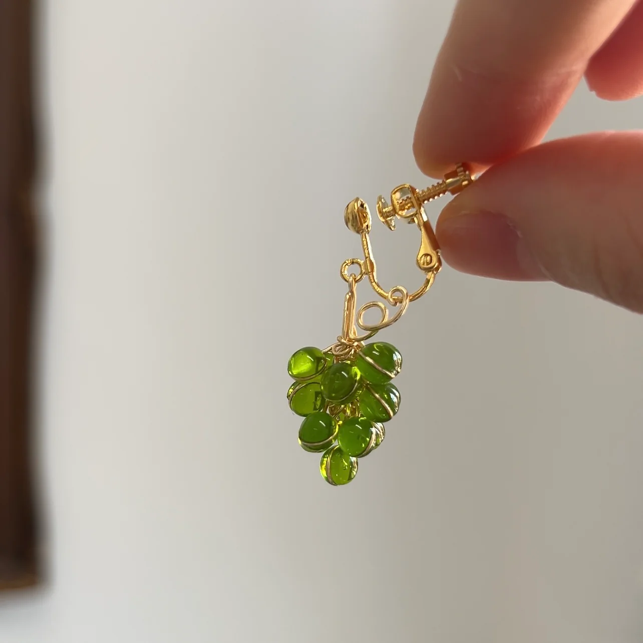 Green and Purple Grape Earrings | PREORDER - Image 7