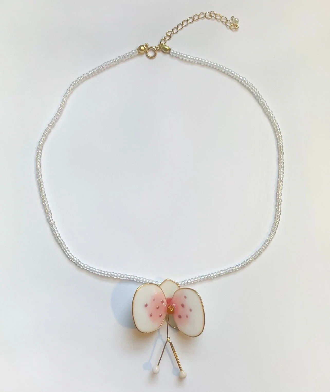 Beaded Orchid Necklace | PREORDER - Image 4
