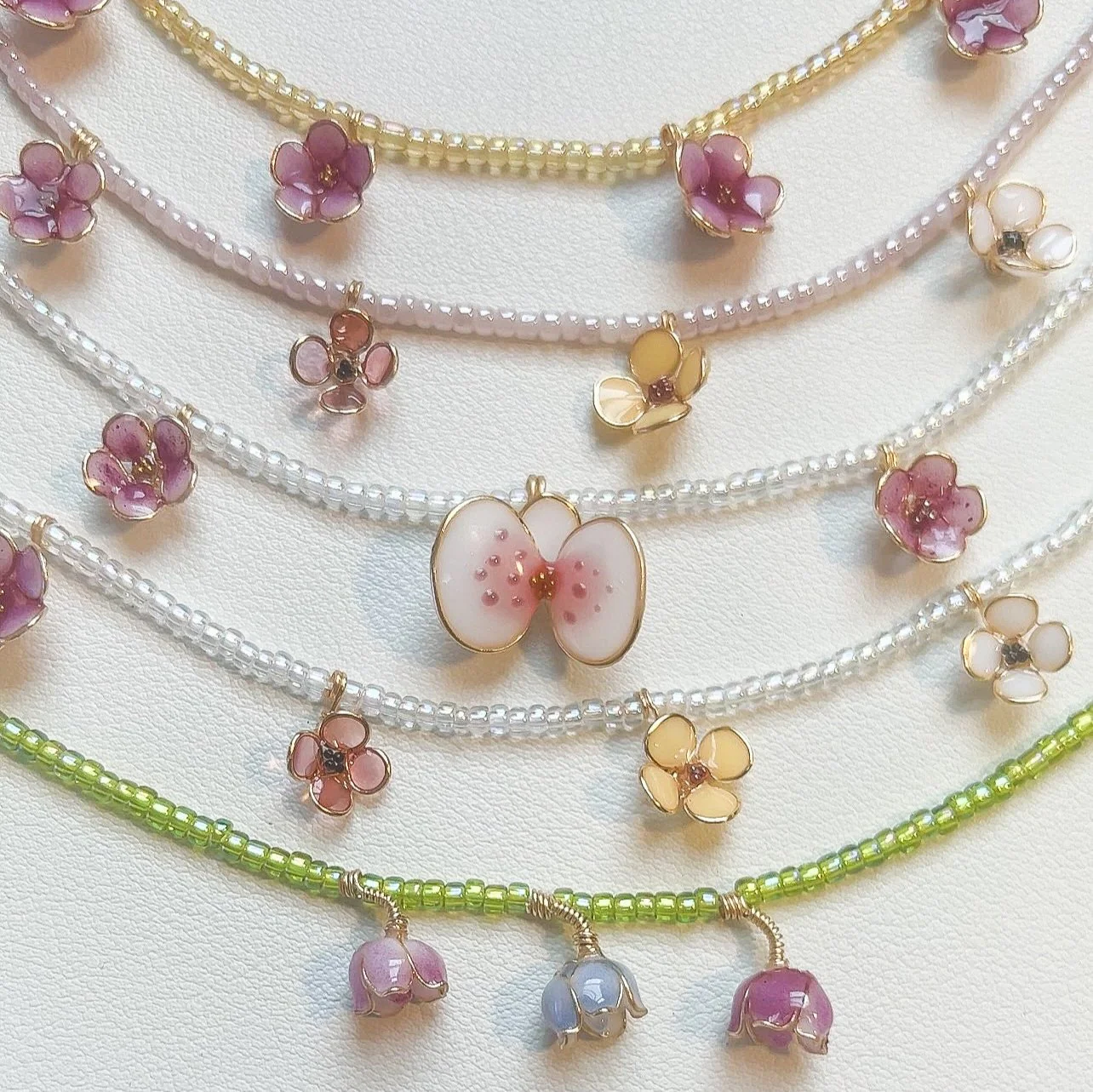 Beaded Mix Floral Necklace | PREORDER - Image 3